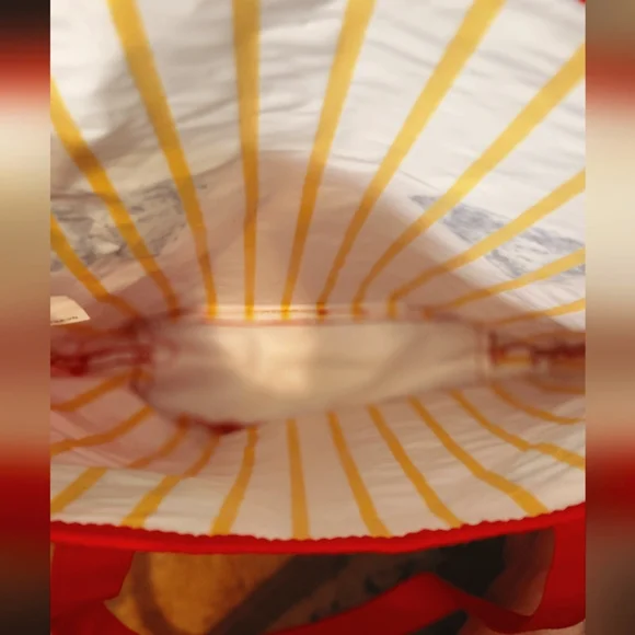 McDonald's 2013 Promo French Fry Tote Bag Red Canvas Tote Bag Striped Vinyl - Picture 6 of 8